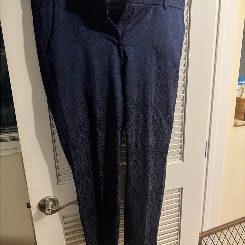 The Limited Dark Blue Floral Trousers